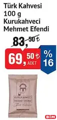 KURUKAHVECİ MEHMET EFENDİ TÜRK KAHVESİ 100 G fiyat ve kampanya bilgisi